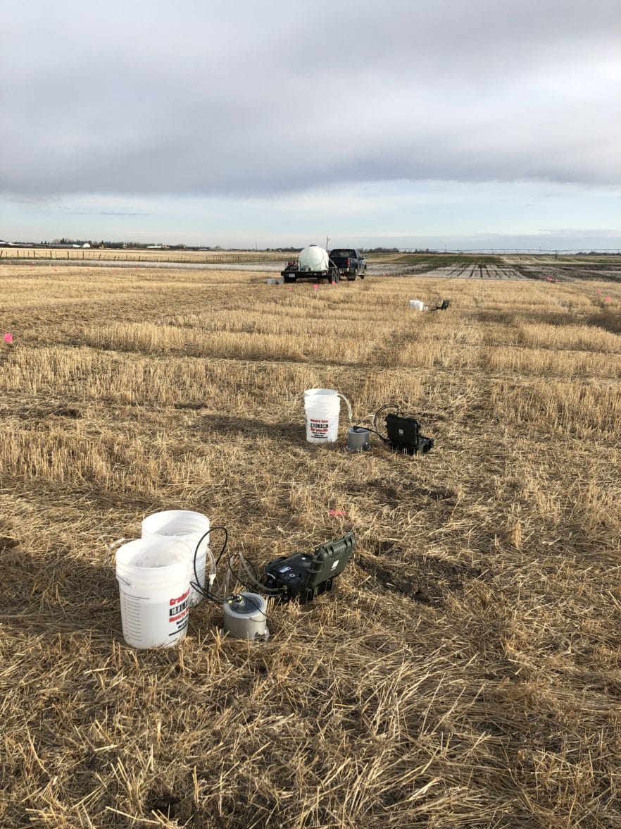Soil sampling at the Lethbridge Research and Development Centr