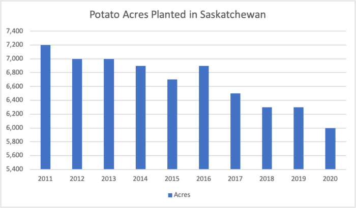 Saskatchewan Potato Acres