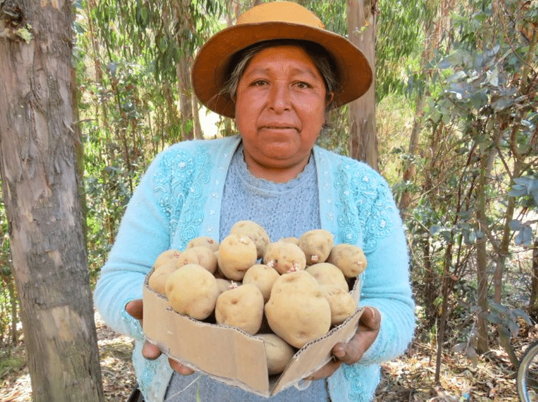 Farmer Mariluz Cardenas with CIP-Matilde