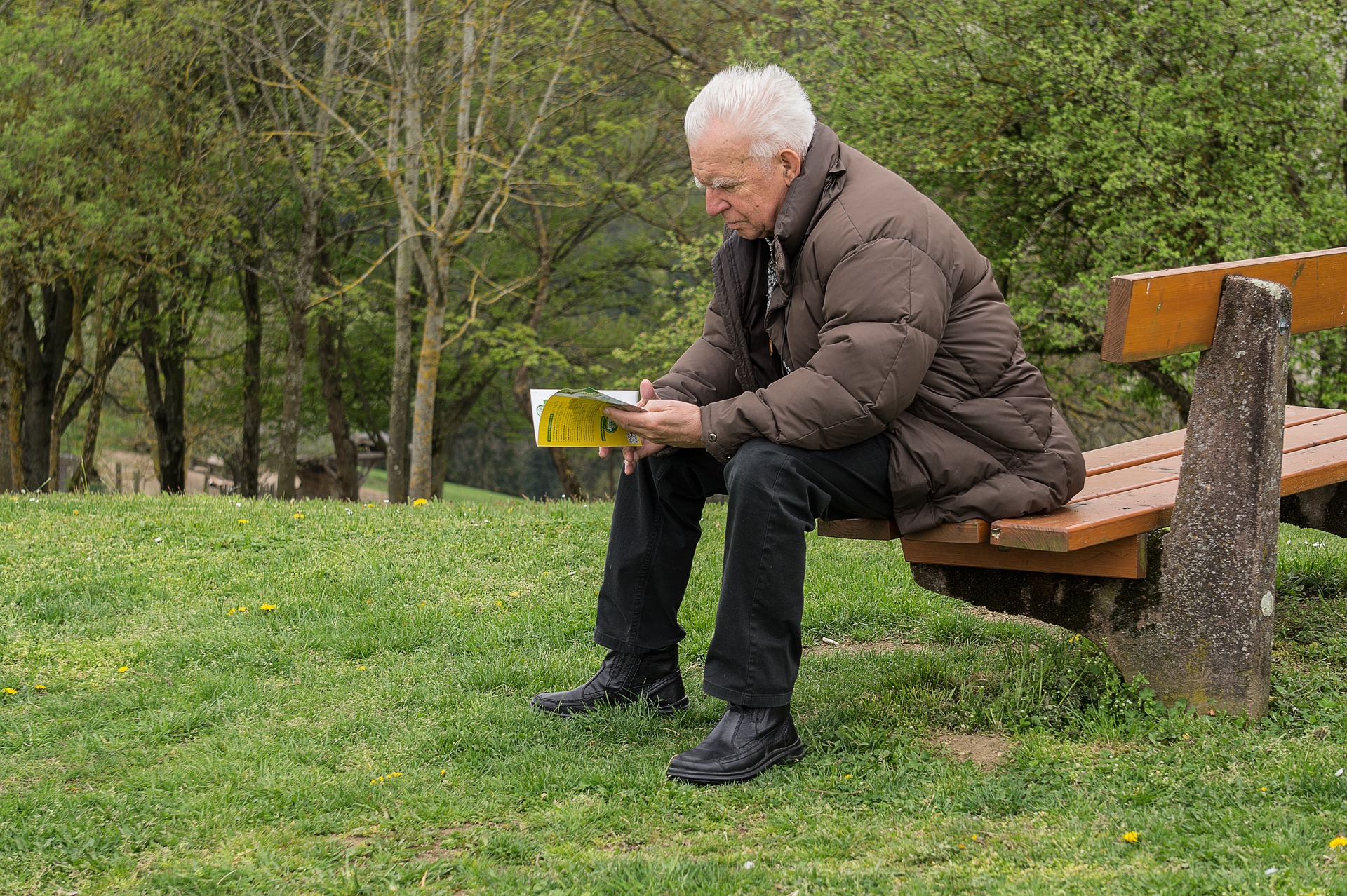Older man on bench