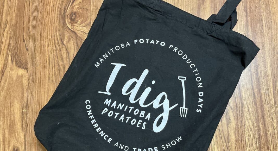 Manitoba Potato Production Days logo on bag